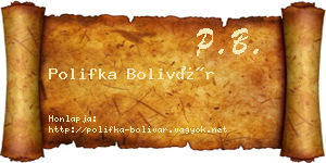 Polifka Bolivár névjegykártya